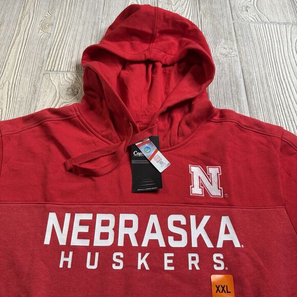 Nebraska Cornhuskers Fleece Hoodie Men’s  XXL Red Logo Spellout Captivating New - Picture 2 of 11